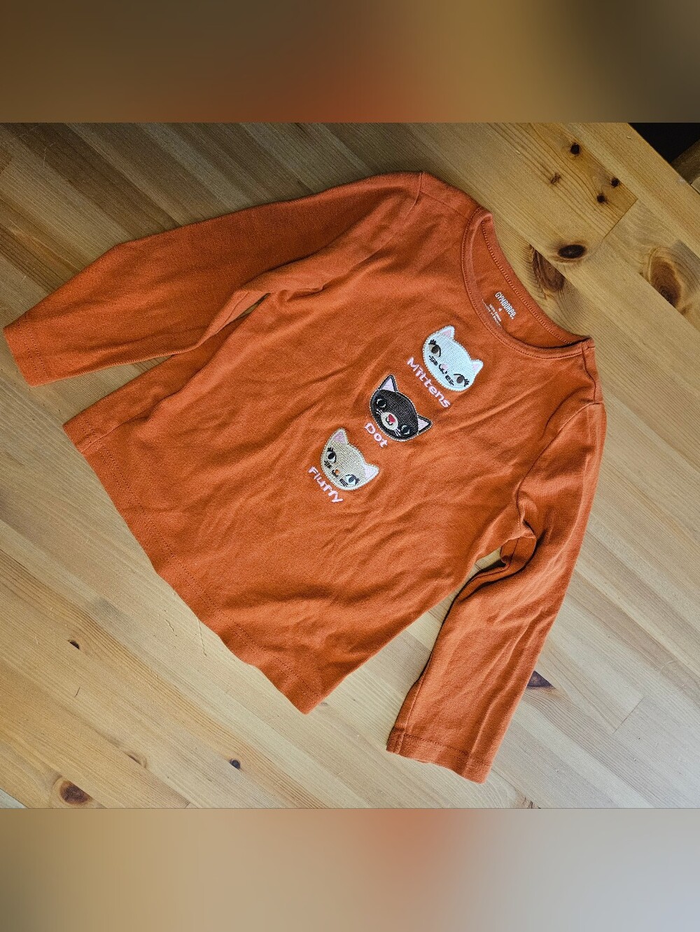 Gymboree Long-Sleeve Tee with Embroidered Cats